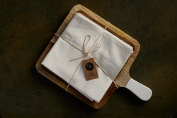 Wooden Tray with 4 Napkins