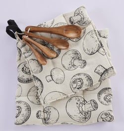 PotHolders with Spice Spoons - Mushroom - Ivory / Black