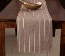 Cozy Stripes - Runner 100 % Cotton - Mocha