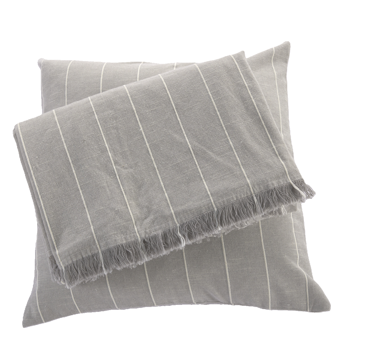 Cozy Cotton Slub Throw with Pillow Cover