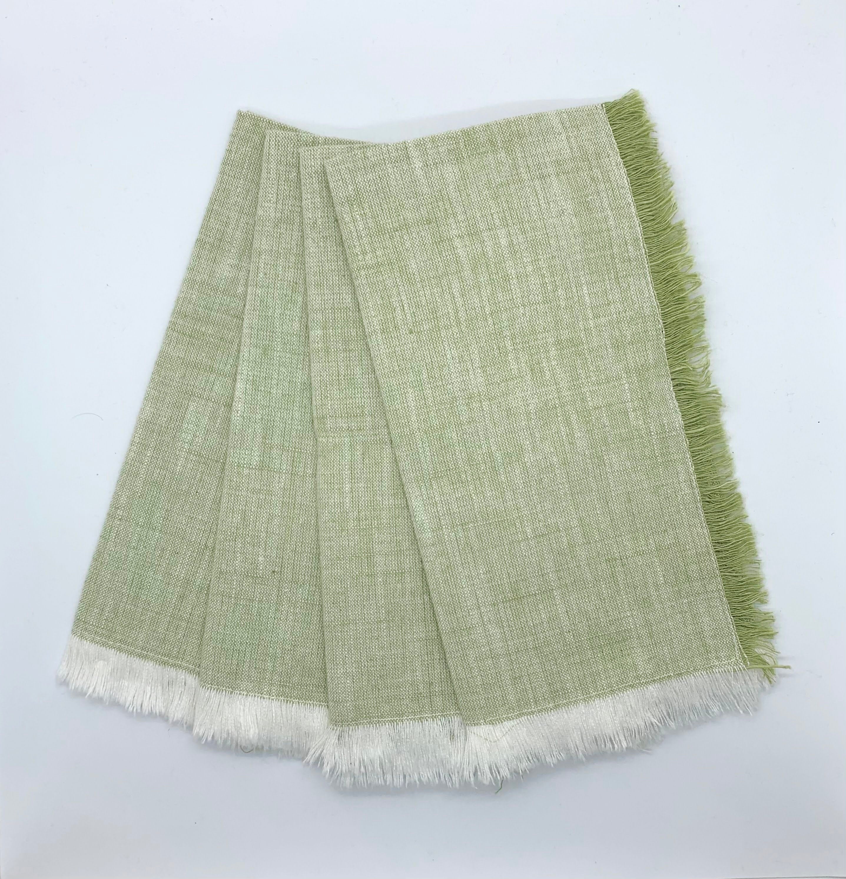 Cotton Fringe Napkins - Set of 4- 100% Cotton - Green