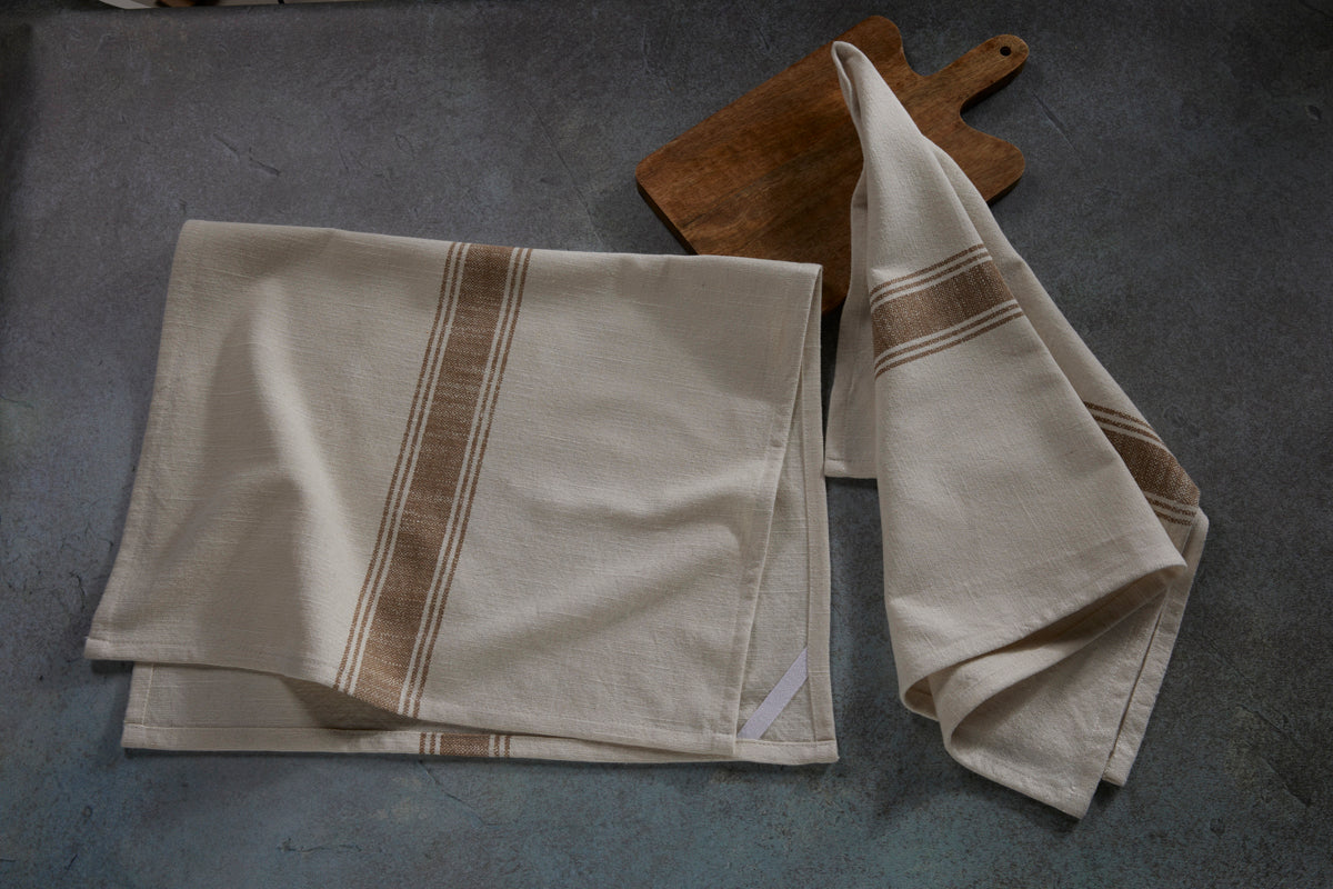 Kitchen Towels with Wooden Cutlery Holder Set