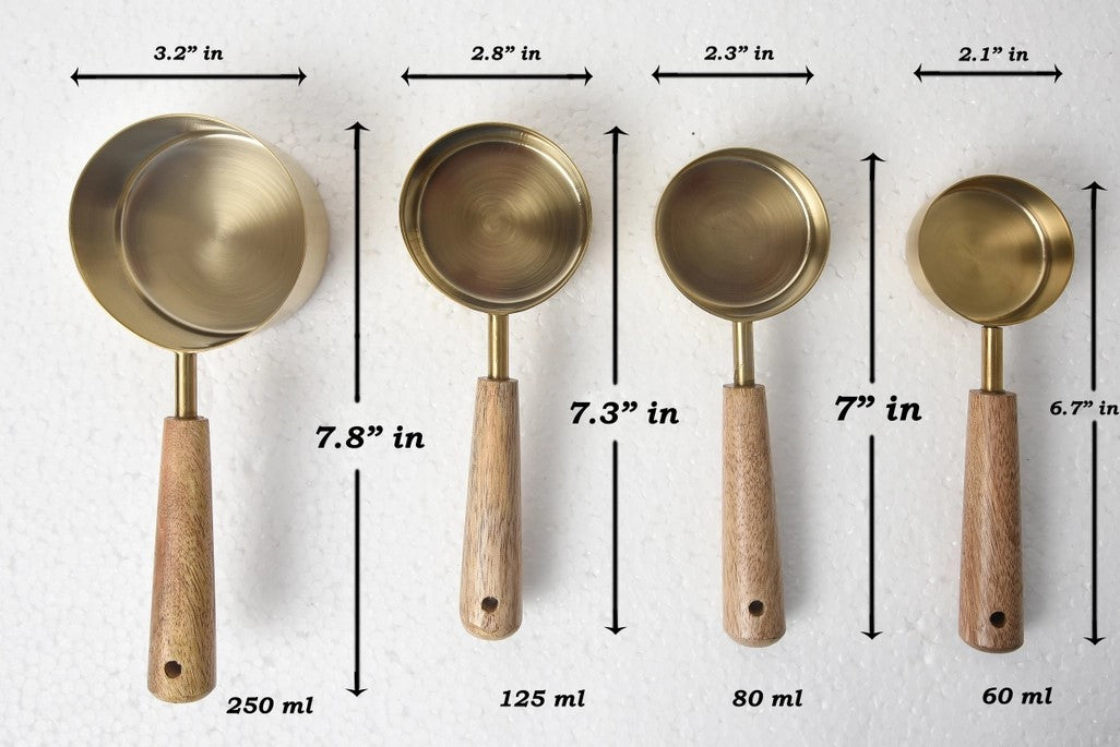 Brass Coated Measuring Cups Sets